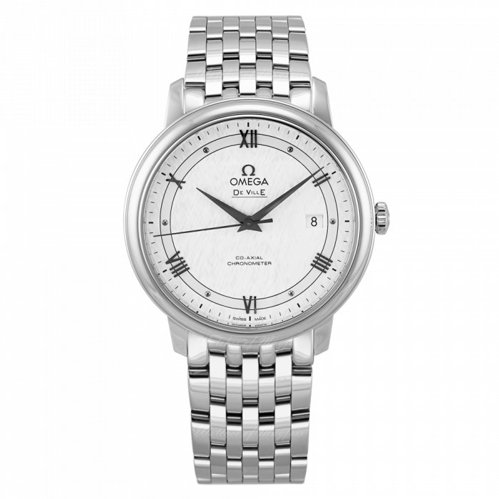 Omega De Ville Prestige Co Axial Automatic White Dial Silver Steel Strap Watch for Men - 424.10.40.20.02.005 Buy Now By Omega