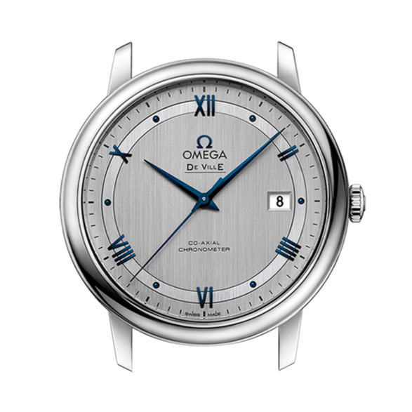 Omega De Ville Prestige Co-Axial Rhodium Silver Dial Silver Steel Strap Watch for Men - 424.10.40.20.02.001 Buy Now By Omega