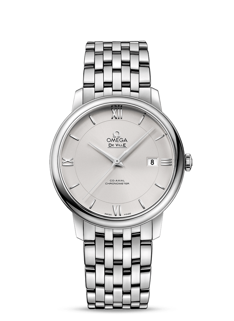 Omega De Ville Prestige Co-Axial Silver Dial Silver Steel Strap Watch for Men - 424.10.40.20.02.003 Buy Now By Omega