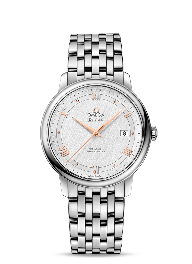 Omega De Ville Prestige Co Axial Silver Dial Silver Steel Strap Watch for Men - 424.10.40.20.02.004 Buy Now By Omega