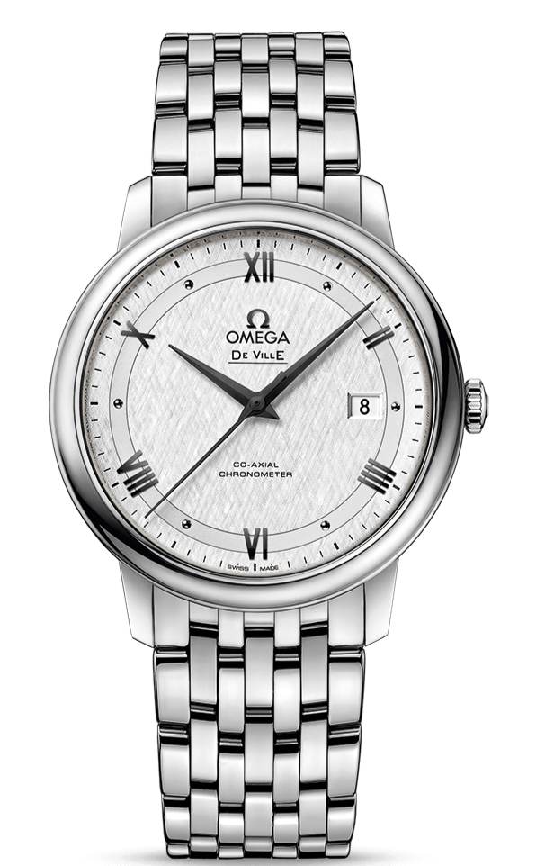 Omega De Ville Prestige Co Axial Automatic White Dial Silver Steel Strap Watch for Men - 424.10.40.20.02.005 Buy Now By Omega