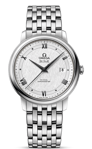 Omega De Ville Prestige Co Axial Automatic White Dial Silver Steel Strap Watch for Men - 424.10.40.20.02.005 Buy Now By Omega