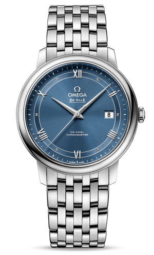 Omega De Ville Prestige Co-Axial Blue Dial Silver Steel Strap Watch for Men - 424.10.40.20.03.002 Buy Now By Omega