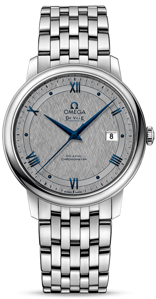 Omega De Ville Prestige Co-Axial Grey Dial Silver Steel Strap Watch for Men - 424.10.40.20.06.002 Buy Now By Omega