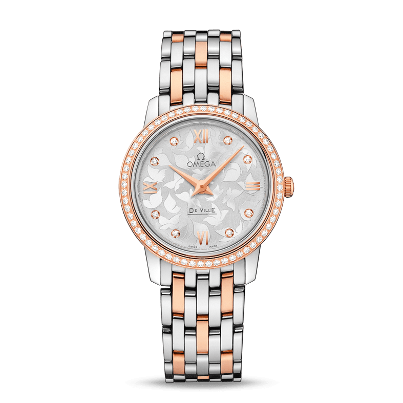 Omega De Ville Prestige Quartz Diamonds Silver Dial Two Tone Steel Strap Watch for Women - 424.25.27.60.52.001 Buy Now By Omega