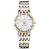 Omega De Ville Prestige Quartz Diamonds Mother of Pearl Dial Two Tone Steel Strap Watch for Women - 424.25.27.60.55.001 Buy Now By Omega