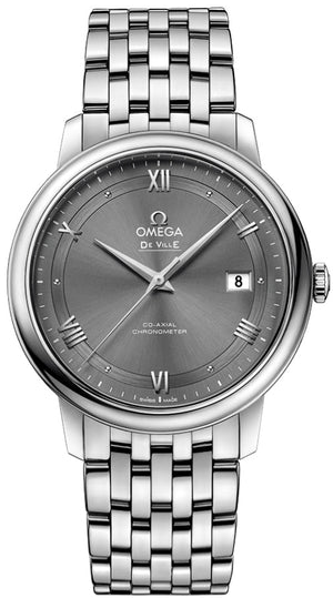 Omega De Ville Prestige Co-Axial Automatic Grey Dial Silver Steel Strap Watch for Men - 424.10.40.20.06.001 Buy Now By Omega