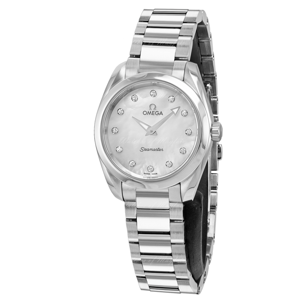 Omega Seamaster Aqua Terra Quartz Diamonds Mother of Pearl Dial Silver Steel Strap Watch for Women - 220.10.28.60.55.001 Buy Now By Omega
