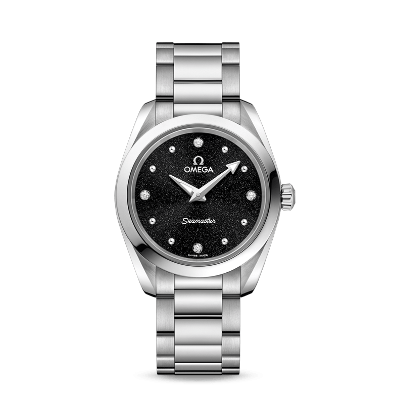 Omega Seamaster Aqua Terra Quartz Diamond Black Dial Silver Steel Strap Watch for Women - 220.10.28.60.51.001 Buy Now By Omega