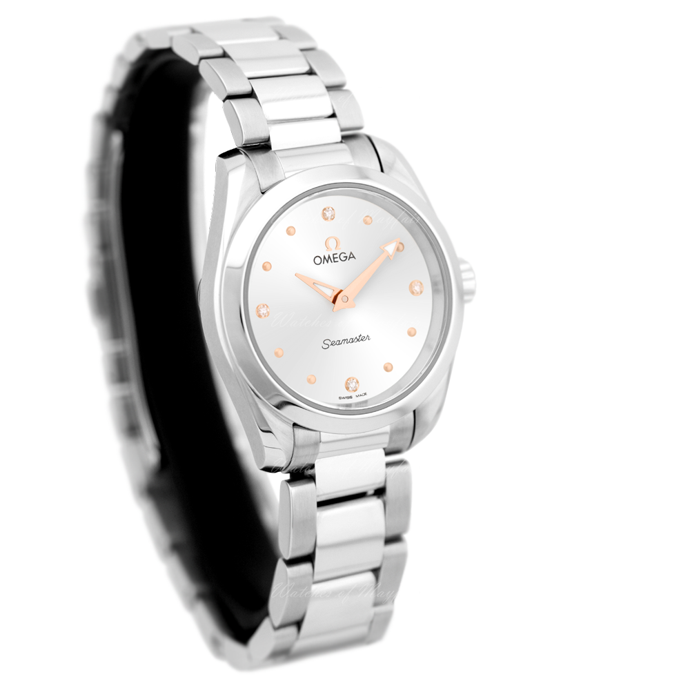 Omega Seamaster Aqua Terra Quartz Diamond Silver Dial Silver Steel Strap Watch for Women - 220.10.28.60.54.001 Buy Now By Omega