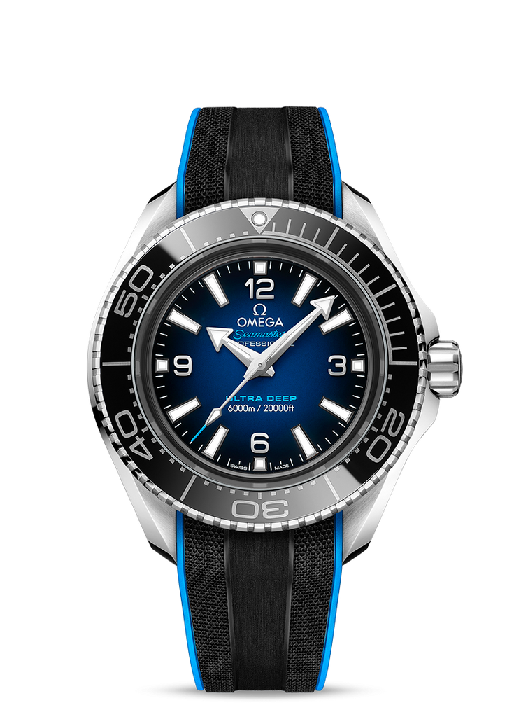 Omega Planet Ocean 6000M Co Axial Master Chronometer 45.5mm Blue Dial Black Rubber Strap Watch for Men - 21532462103001 Buy Now By Omega