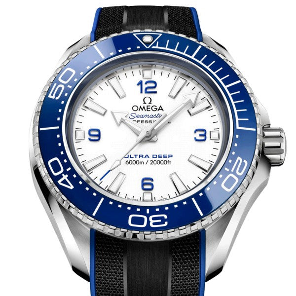Omega Planet Ocean 6000M Co Axial Master Chronometer 45.5mm White Dial Black Rubber Strap Watch for Men - 21532462104001 Buy Now By Omega