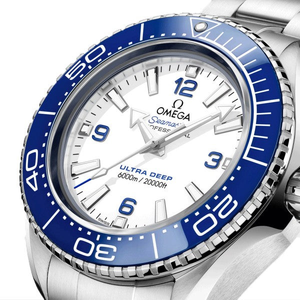 Omega Planet Ocean 6000M Co Axial Master Chronometer 45.5mm White Dial Silver Steel Strap Watch for Men - 21530462104001 Buy Now By Omega