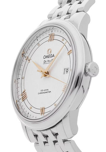 Omega De Ville Prestige Co Axial Silver Dial Silver Steel Strap Watch for Men - 424.10.40.20.02.004 Buy Now By Omega