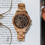 Fossil Rye Automatic Skeleton Rose Gold Dial Rose Gold Steel Strap Watch for Women - BQ3754 Buy Now By Fossil