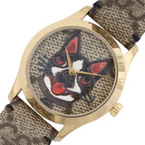 Gucci G-Timeless Brown Dial Brown Leather Strap Unisex Watch - YA1264057 Buy Now By Gucci