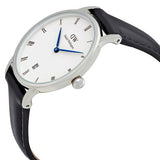 Daniel Wellington Dapper Sheffield White Dial Black Leather Strap Watch For Women - DW00100096 Buy Now By Daniel Wellington