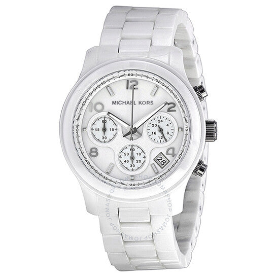 Michael Kors Runway White Ceramic Dial White Steel Strap Watch for Women - MK5161 Buy Now By Michael Kors