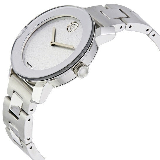 Movado Bold Crystal Dot Silver Dial Silver Steel Strap Watch For Women - 3600334 Buy Now By Movado