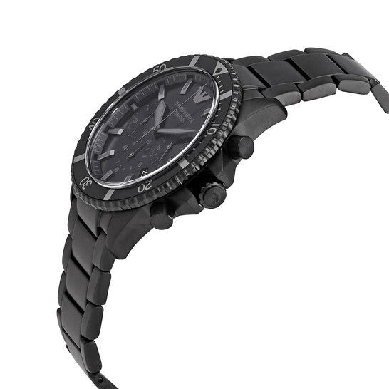 Emporio Armani Diver Chronograph Black Dial Black Steel Strap Watch For Men - AR11363 Buy Now By Emporio Armani