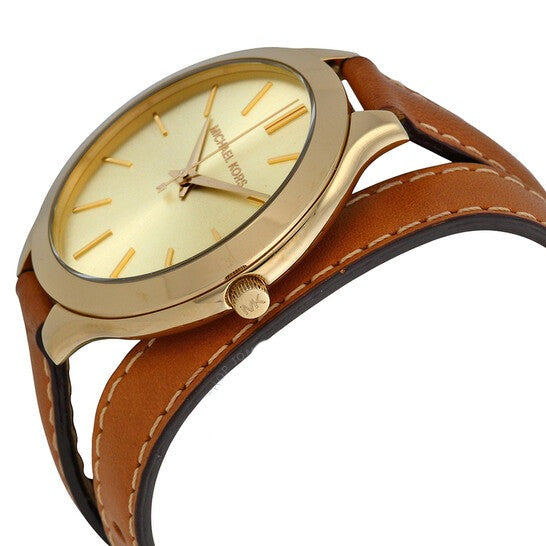 Michael Kors Runway Gold Dial Brown Leather Strap Watch For Women - MK2256 Buy Now By Michael Kors