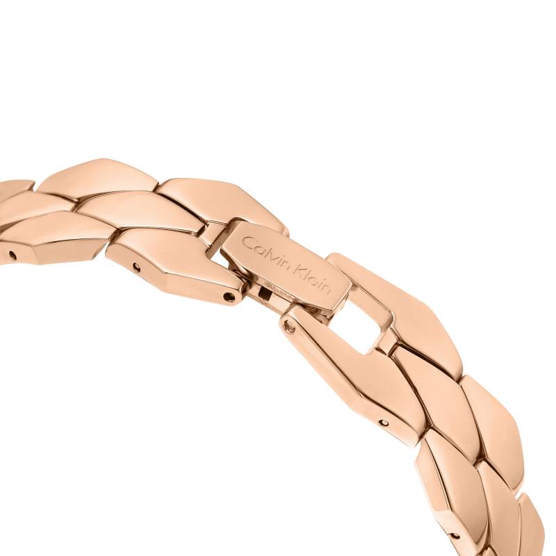 Calvin Klein Snake Silver Dial Rose Gold Steel Strap Watch For Women - K6E23646 Buy Now By Calvin Klein