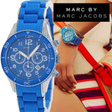 Marc Jacobs Rock Chronograph Blue Dial Blue Silicone Strap Watch for Women - MBM2575 Buy Now By Marc Jacobs