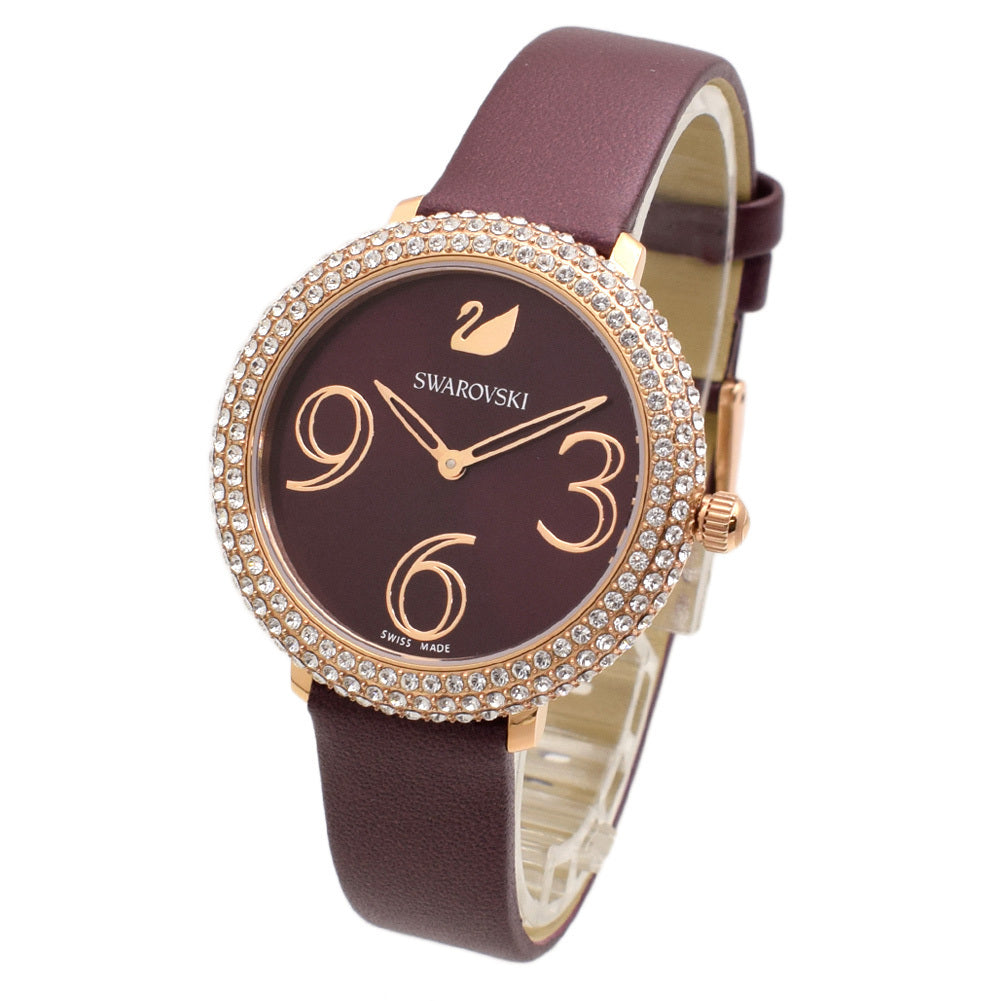 Swarovski Crystal Frost Red Dial Red Leather Strap Watch for Women - 5484064 Buy Now By Swarovski