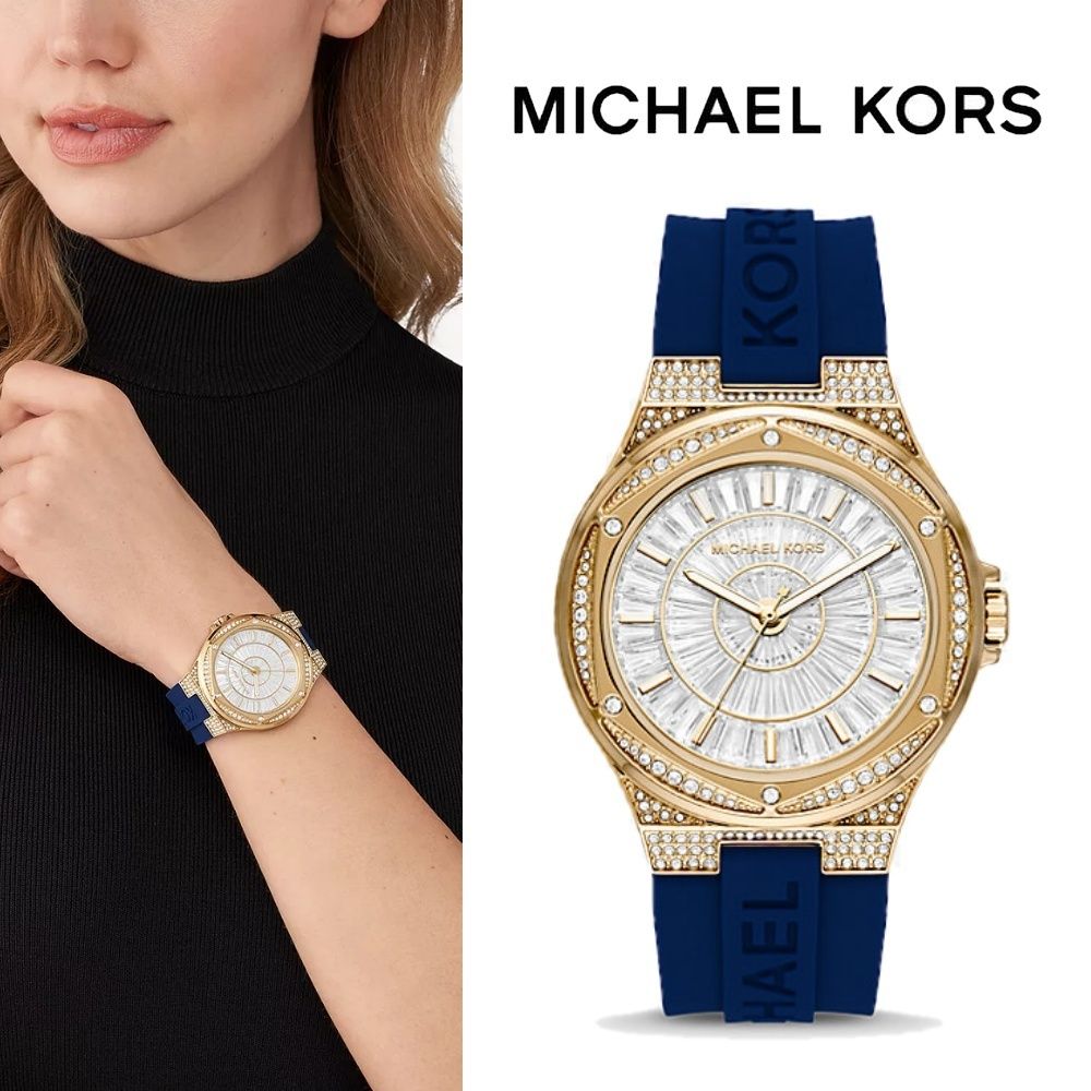 Michael Kors Lennox Three Hand White Dial Blue Silicone Strap Watch For Women - MK7333 Buy Now By Michael Kors