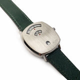 Gucci Grip Quartz Silver Dial Green Leather Strap Unisex Watch - YA157406 Buy Now By Gucci