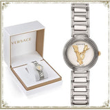 Versace Virtus Quartz White Dial Silver Steel Strap Watch For Women - VET300621 Buy Now By Versace