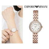 Emporio Armani Rosa Quartz Mother of Pearl White Dial Rose Gold Steel Strap Watch For Women - AR11355 Buy Now By Emporio Armani