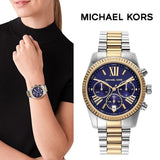 Michael Kors Lexington Chronograph Blue Dial Two Tone Steel Strap Watch For Women - MK7218 Buy Now By Michael Kors