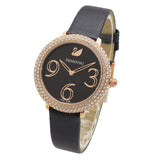 Swarovski Crystal Frost Black Dial Black Leather Strap Watch for Women - 5484058 Buy Now By Swarovski