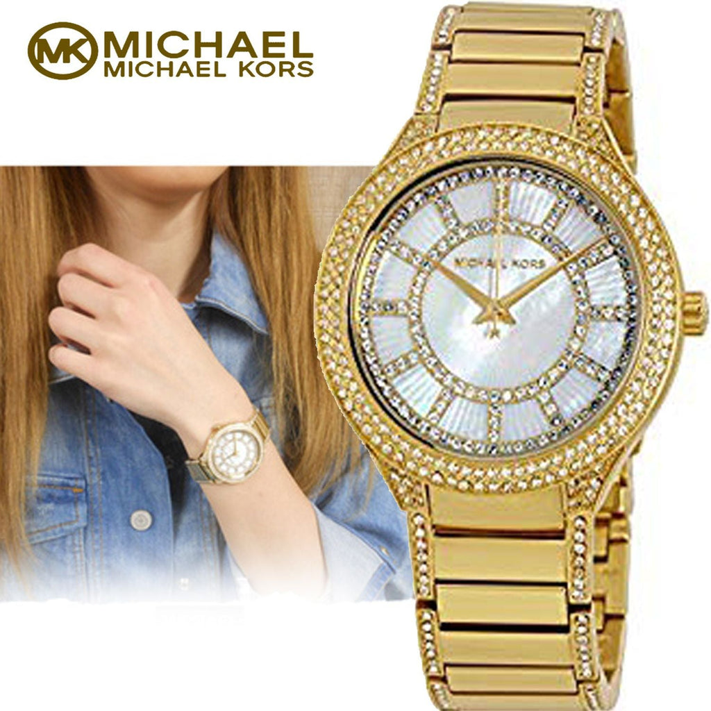 Michael Kors Kerry Mother of Pearl Dial Gold Steel Strap Watch for Women - MK3312 Buy Now By Michael Kors