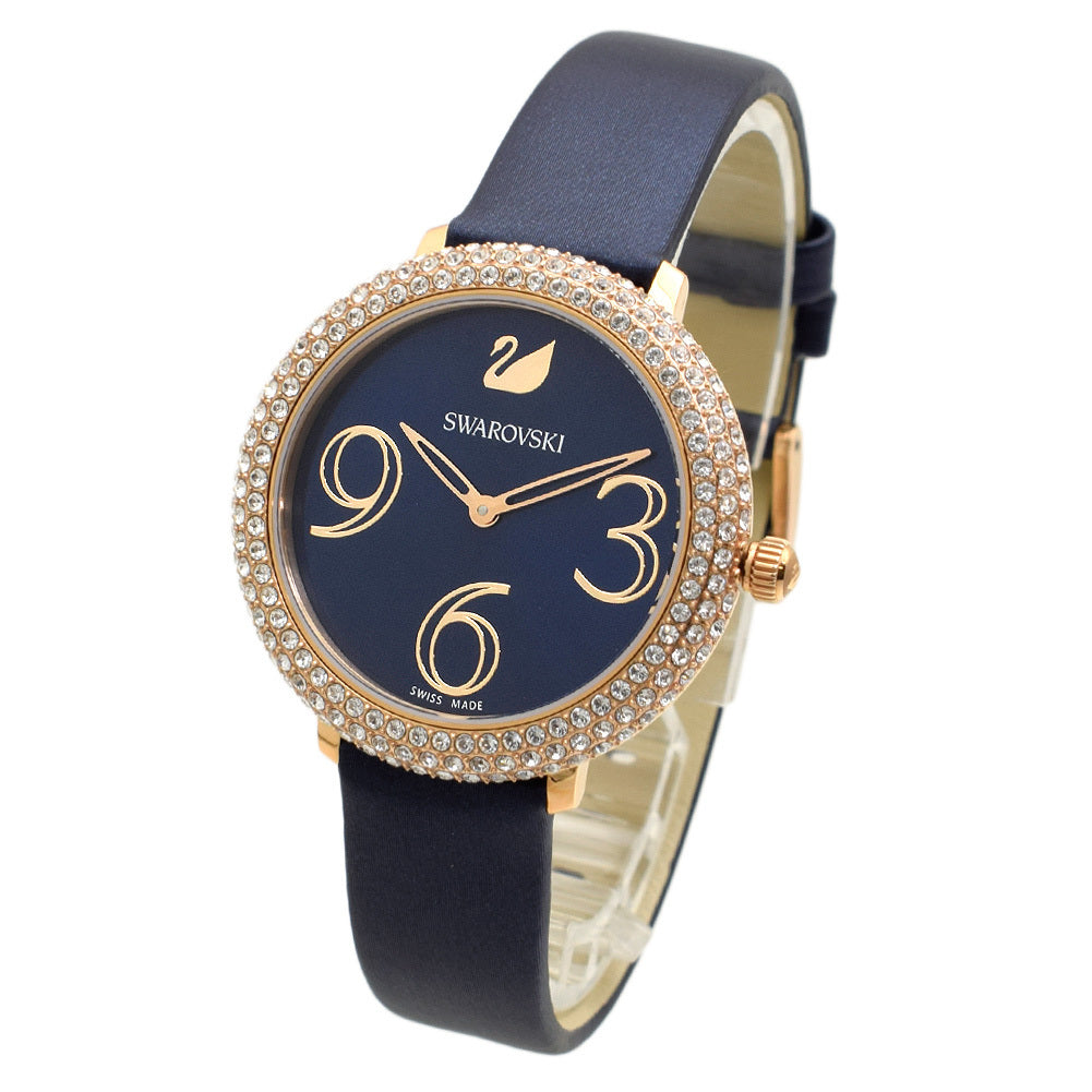 Swarovski Crystal Frost Blue Dial Blue Leather Strap Watch for Women - 5484061 Buy Now By Swarovski