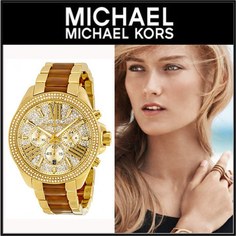 Michael Kors Wren Gold Dial Two Tone Steel Strap Watch for Women - MK6294 Buy Now By Michael Kors