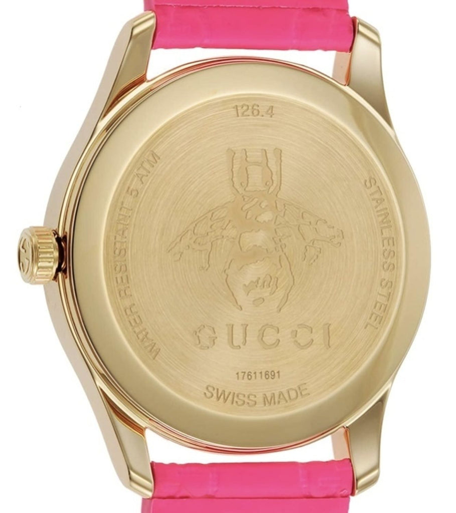 Gucci G Timeless Quartz Pink Dial Pink Leather Strap Watch For Women - YA1264115 Buy Now By Gucci