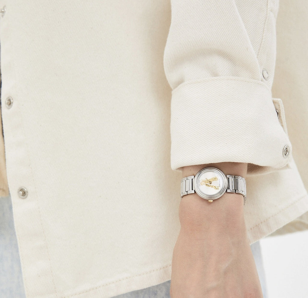 Versace Virtus Quartz White Dial Silver Steel Strap Watch For Women - VET300621 Buy Now By Versace