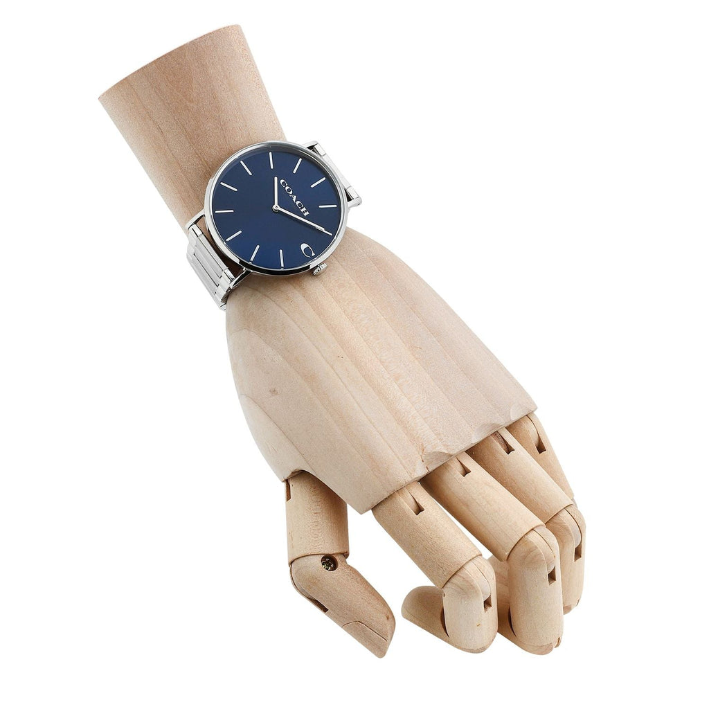 Coach Charles Blue Dial Silver Steel Strap Watch for Men - 14602429