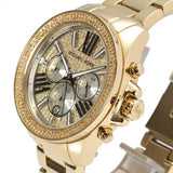 Michael Kors Wren Chronograph Crystal Pave Gold Dial Gold Steel Strap Watch for Women - MK6095 Buy Now By Michael Kors