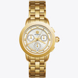 Tory Burch Classic Chronograph White Dial Gold Steel Strap Watch for Women - TBW1032 Buy Now By Tory Burch