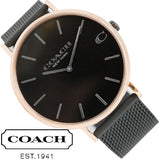 Coach Charles Black Ion Dial Black Mesh Bracelet Watch for Men - 14602470 Buy Now By Coach