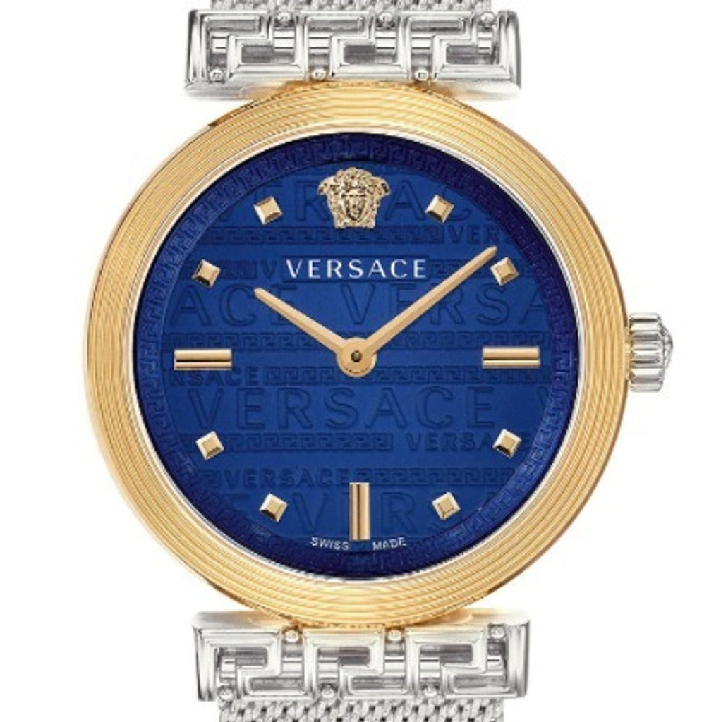 Versace Meander Blue Dial Silver Mesh Bracelet Watch for Women - VELW00520 Buy Now By Versace
