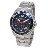 Coach Kent Chronograph Blue Dial Silver Steel Strap Watch for Men - 14602555 Buy Now By Coach