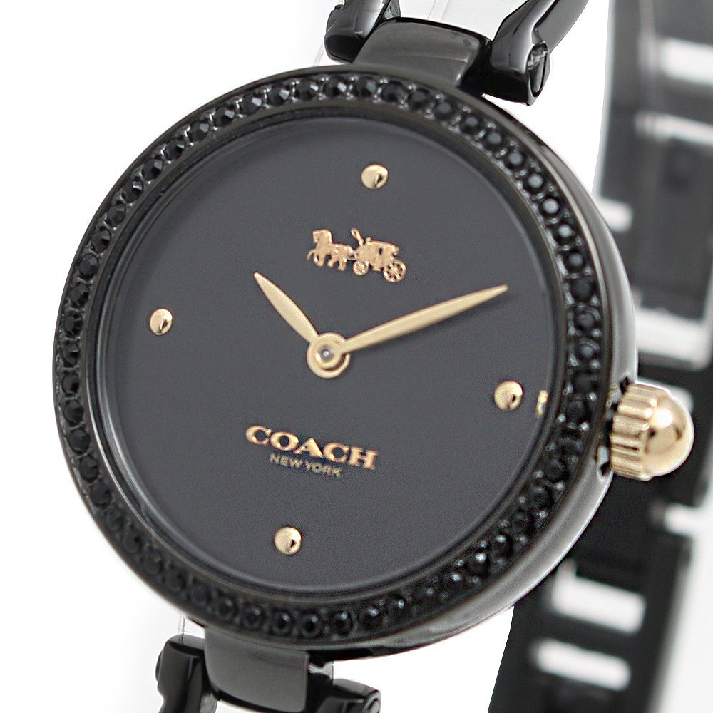 Coach Park Swarovski Crystals Black Dial Black Steel Strap Watch for Women - 14503564 Buy Now By Coach