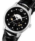 Gucci G-Timeless Moonphase Black Dial Black Leather Strap Watch For Men - YA126327 Buy Now By Gucci
