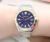 Versace Hellenyium Quartz Blue Dial Two Tone Steel Strap Watch for Men - VEVK00520 Buy Now By Versace