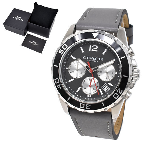 Coach Kent Grey Dial Grey Leather Strap Watch for Men - 14602561 Buy Now By Coach