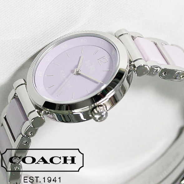 Coach Tristent Purple Dial Two Tone Steel Strap Watch for Women - 14502461 Buy Now By Coach